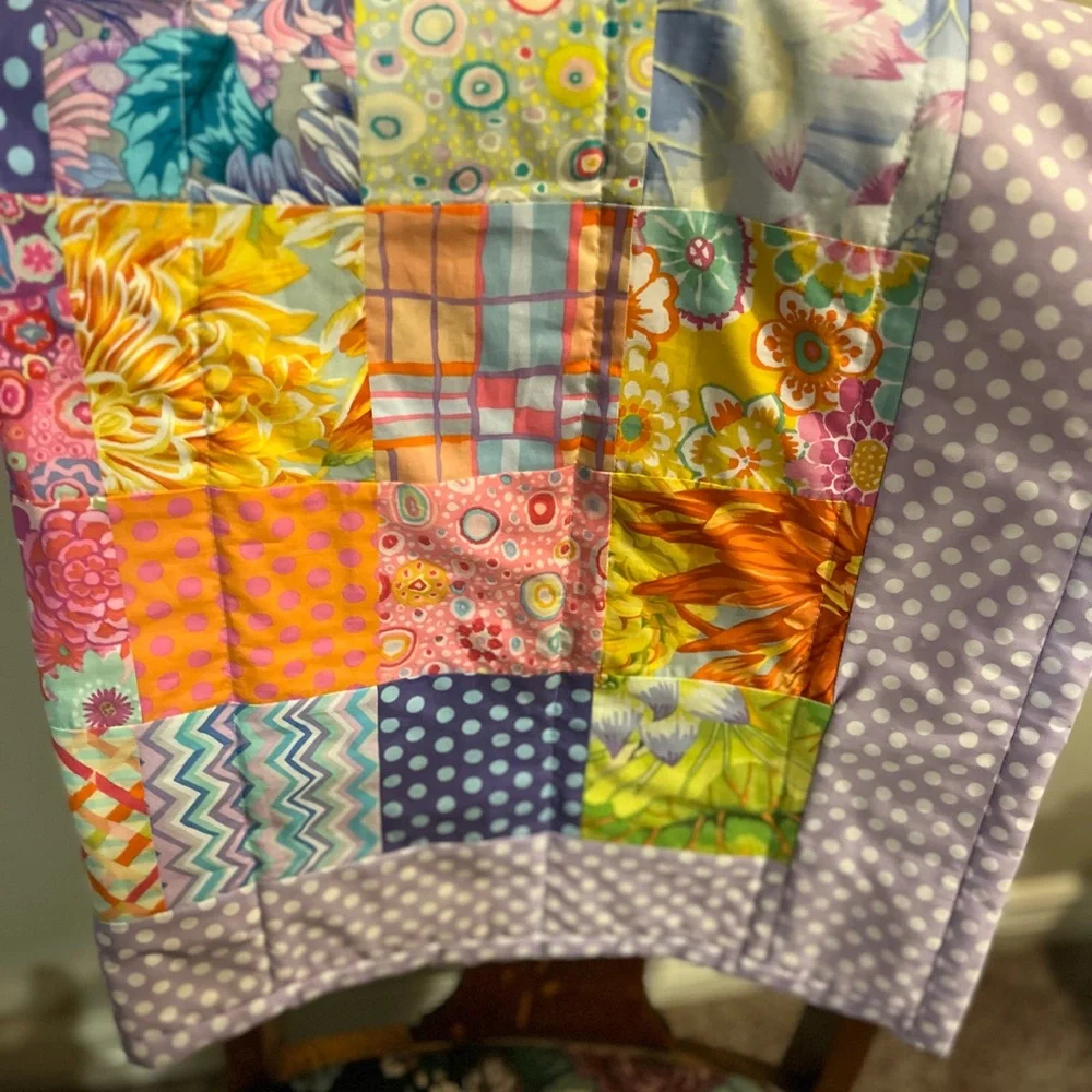 Hand Crafted Multicolor Patchwork Quilt